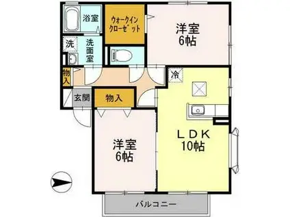 FAMILY COURT A(2LDK/1階)の間取り写真