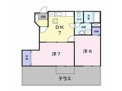 チュールドペーロ(2DK/1階)の間取り写真
