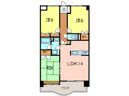 サンコート21ANJO(3LDK/3階)の間取り写真