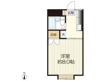 パームハイツ(1K/2階)の間取り写真