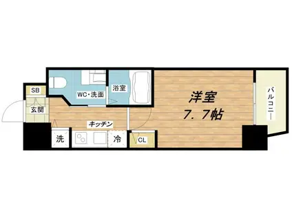 エステムコート南堀江IIICHURA(1K/8階)の間取り写真