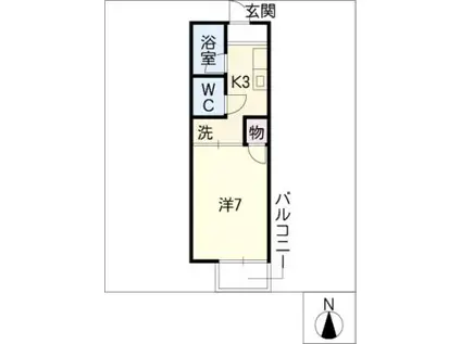 ジュネス代万(1K/2階)の間取り写真