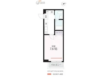 ハーミットクラブハウス羽田(1K/2階)の間取り写真