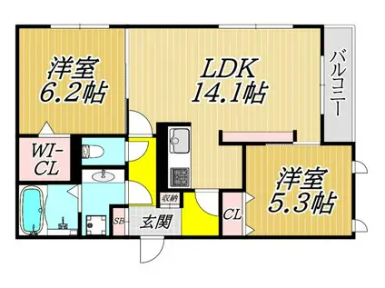 アークコート(2LDK/1階)の間取り写真