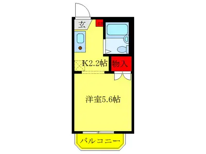 リヴェール・ユウ(1K/2階)の間取り写真