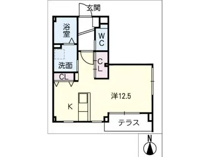 ME MAISON 入会町(ワンルーム/1階)の間取り写真