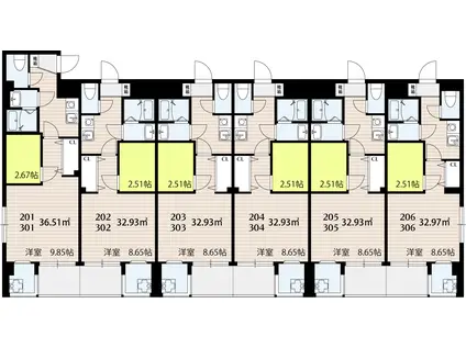 SKビル拾伍番館(1K/2階)の間取り写真