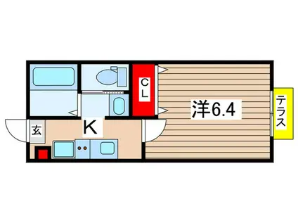 レジデンス市原(1K/1階)の間取り写真