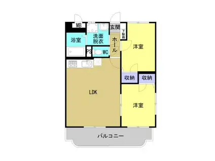 ニュータウン高津(2LDK/3階)の間取り写真