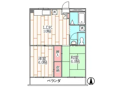 スプラウトあき(2LDK/1階)の間取り写真