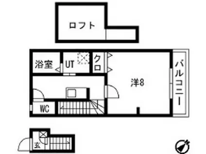 あんしん明神町(1K/2階)の間取り写真