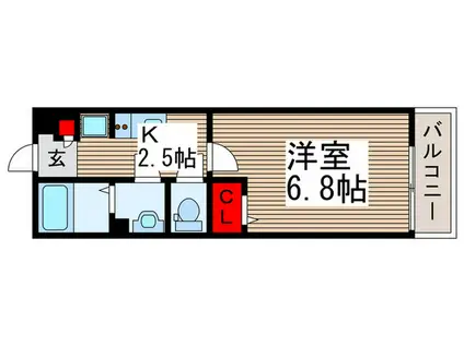 リブリ・清瀬(1K/1階)の間取り写真