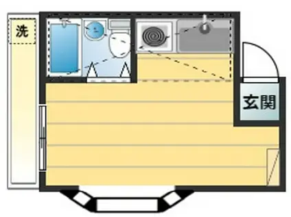 ホワイトヒルズ(ワンルーム/1階)の間取り写真