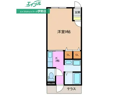 シャトーナツヤマ勢田(1K/1階)の間取り写真