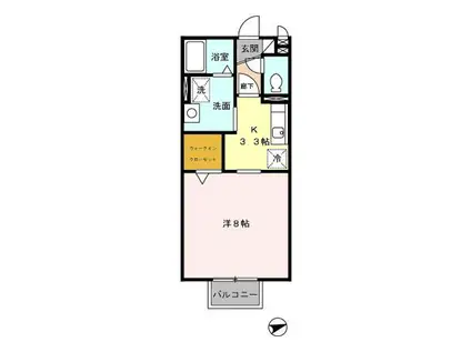 セジュール和泉(1K/1階)の間取り写真