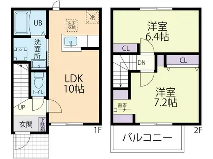 SOLARIUM SUGIMIZU D(2LDK/1階)の間取り写真