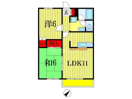 ヴィラ・デラエステ(2LDK/2階)の間取り写真