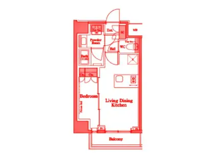 スタイリオ新丸子ノース(1LDK/2階)の間取り写真