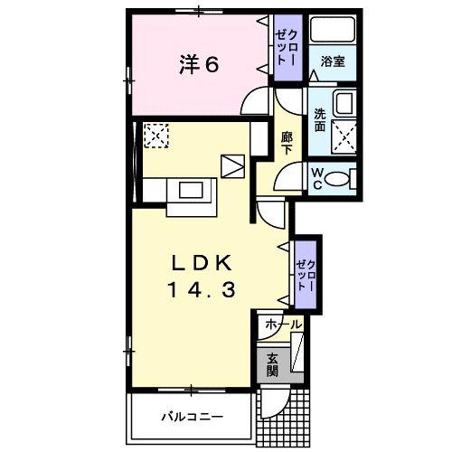 MAIDEA(1LDK/1階)の間取り写真
