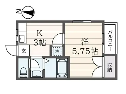 第5コーポふじ(1K/3階)の間取り写真