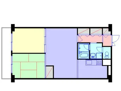 大口ハウス(2LDK/4階)の間取り写真