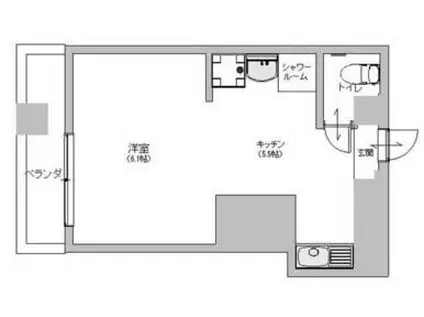 リバーハイツ松茂(ワンルーム/3階)の間取り写真
