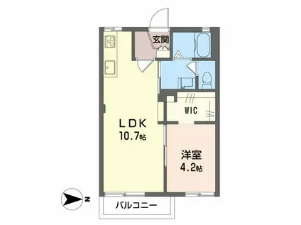グランメール大坂 B(1LDK/2階)の間取り写真