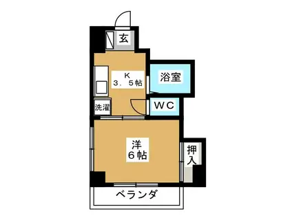 プラネット南橋本(1K/7階)の間取り写真