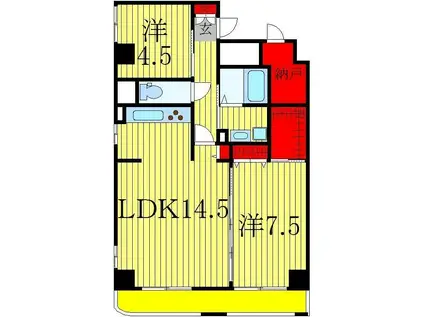 アルカンシェル(2LDK/5階)の間取り写真