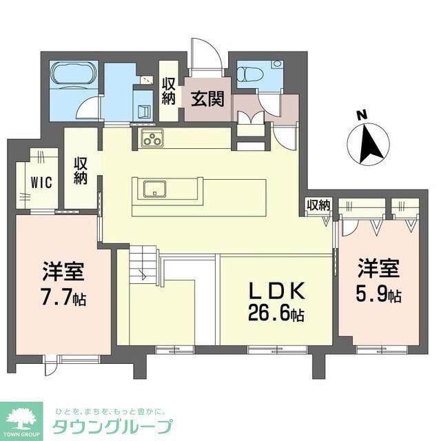 シエル モンティ(2LDK/1階)の間取り写真