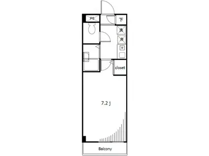 RAFFINE(1K/2階)の間取り写真