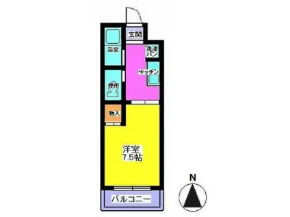 エクセレント櫛原(1K/3階)の間取り写真
