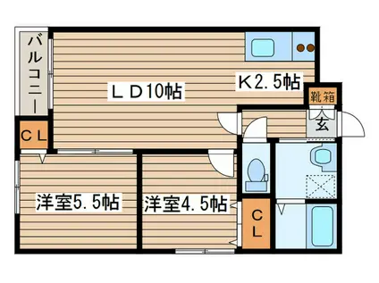 COMS FRIEND(2LDK/2階)の間取り写真