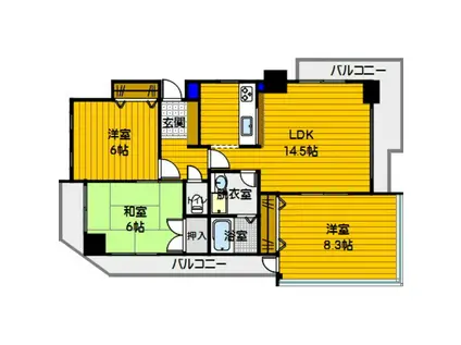 カメリアライジング21(3LDK/5階)の間取り写真