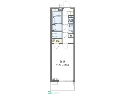 クレイノSOLUTIONSVI(1K/4階)の間取り写真