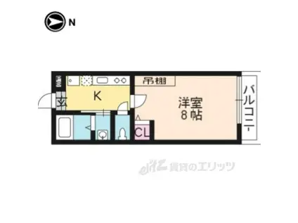 アークリード京都千本(1K/4階)の間取り写真