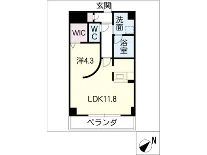 ヴィブレ柱(1LDK/2階)の間取り写真