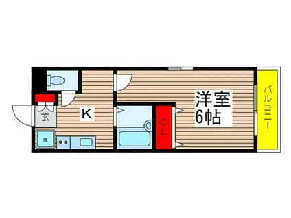 本八幡レジデンス(1K/1階)の間取り写真