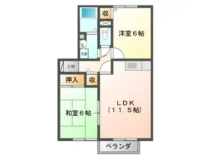 セジュールME秀(2LDK/1階)の間取り写真