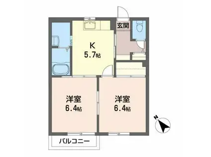 ポラリス(2K/2階)の間取り写真