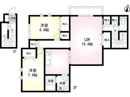 SDコート(2LDK/2階)の間取り写真