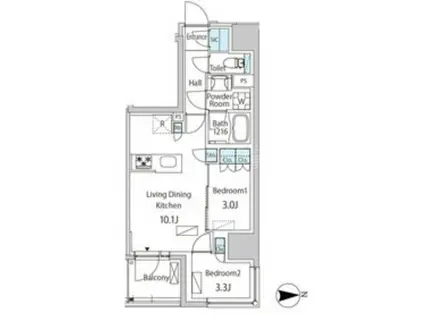 ザ・ライオンズフォーシア蒲田(2LDK/15階)の間取り写真