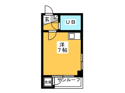 カームコートA(ワンルーム/2階)の間取り写真