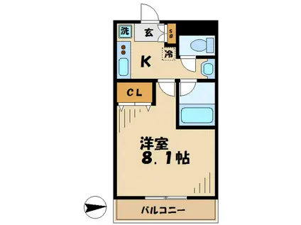 ピアホープ(1K/2階)の間取り写真