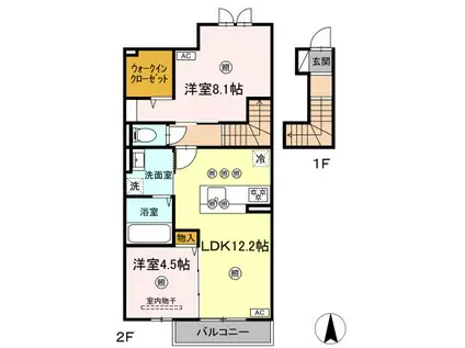 ナイス 二番館(2LDK/2階)の間取り写真