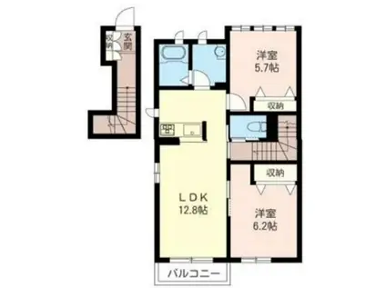 エスペランサII番館(2LDK/2階)の間取り写真