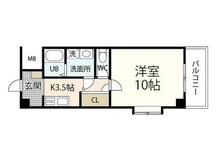 ティニーMATSUYAMA(1K/4階)の間取り写真