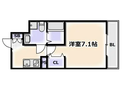 LIVIAZ NAMBA LUCE旧DOAHN NAMBA ウエスト(1K/8階)の間取り写真