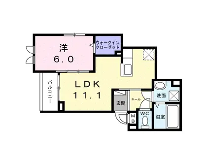 マリエレイラニ(1LDK/3階)の間取り写真