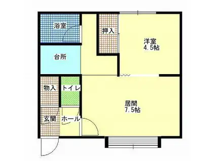 メゾンテンダー(1LDK/2階)の間取り写真